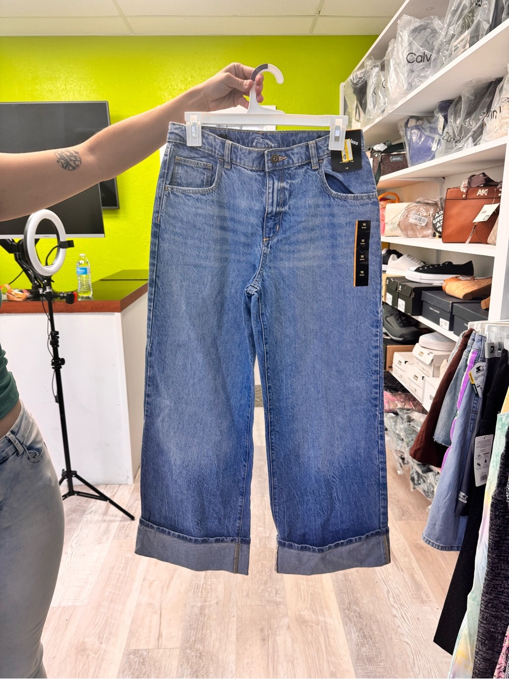 Art Class Girls’ Wide Leg Jeans Size 16– Blue Denim